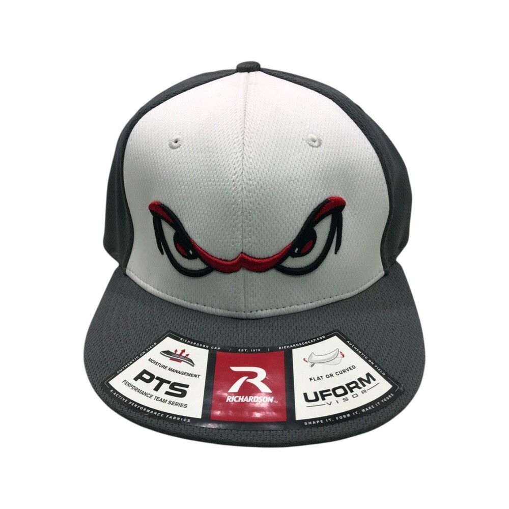 Richardson PTS40 Dryve R-Flex Fitted Baseball Hat LG-XL Gray White Eyes Logo NWT